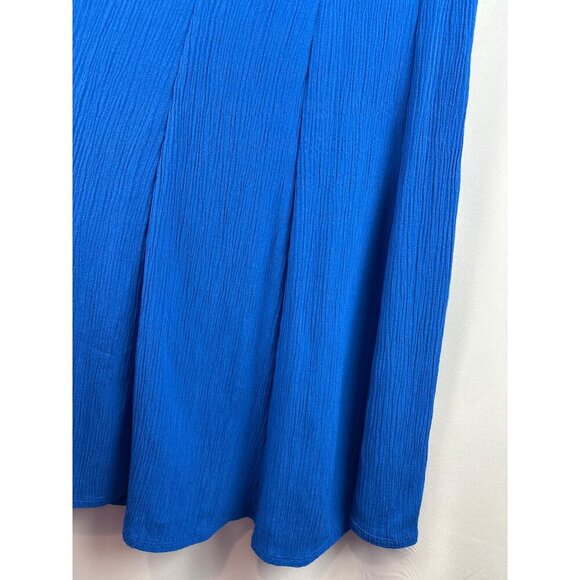 Susan Graver Womens XS Blue Crinkle Textured Midi Skirt - Picture 3 of 5